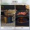 Outsunny 2-in-1 Smokeless Fire Pit, BBQ Grill, 25"  with Cooking Grate, Ash Tray & Poker