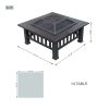 Durable Outdoor Wood Burning Fire Pit Table with Accessories