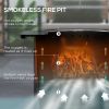 Outsunny 2-in-1 Smokeless Fire Pit, BBQ Grill, 25"  with Cooking Grate, Ash Tray & Poker