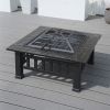 Durable Outdoor Wood Burning Fire Pit Table with Accessories