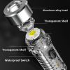 Mini Portable LED Flashlight With Keychain; USB Charging Warning Light For Outdoor Camping Emergency