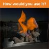 4 pc Gas Logs with Decorative Maple Leaves for Bio Ethanol Stoves, Tabletop Fireplace